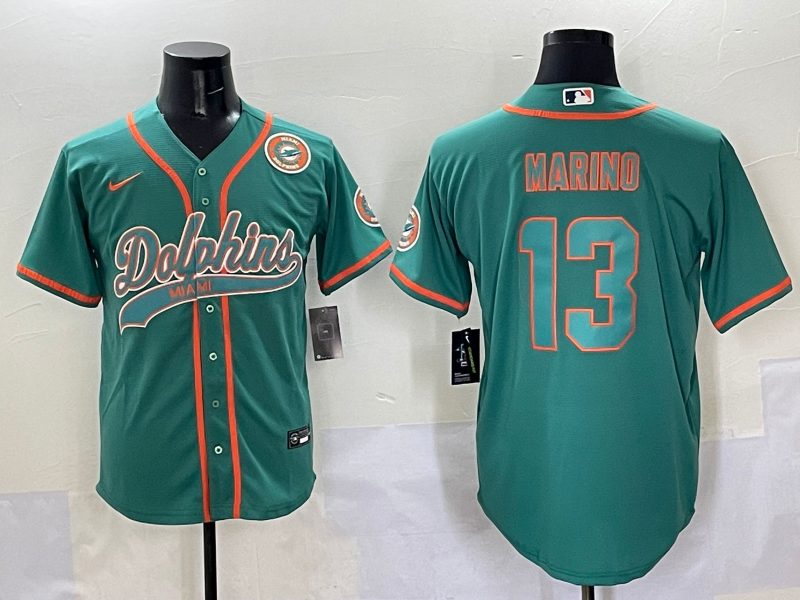 Men 2025 NFL Nike Miami Dolphins #13 Marino green jerseys style 6